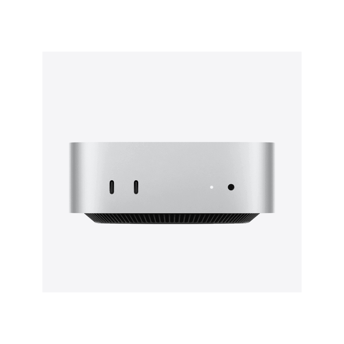 Apple Mac mini (M4) compact desktop computer, top-down angled view