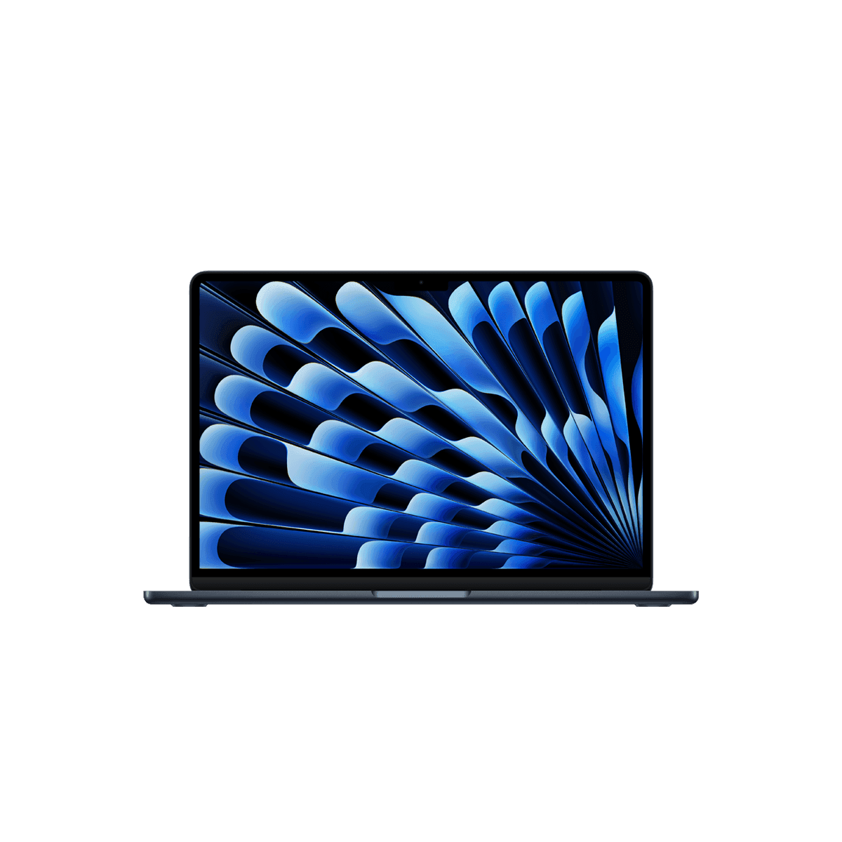 Apple MacBook Air 13-inch (M5) ultraportable laptop in Midnight, open front view