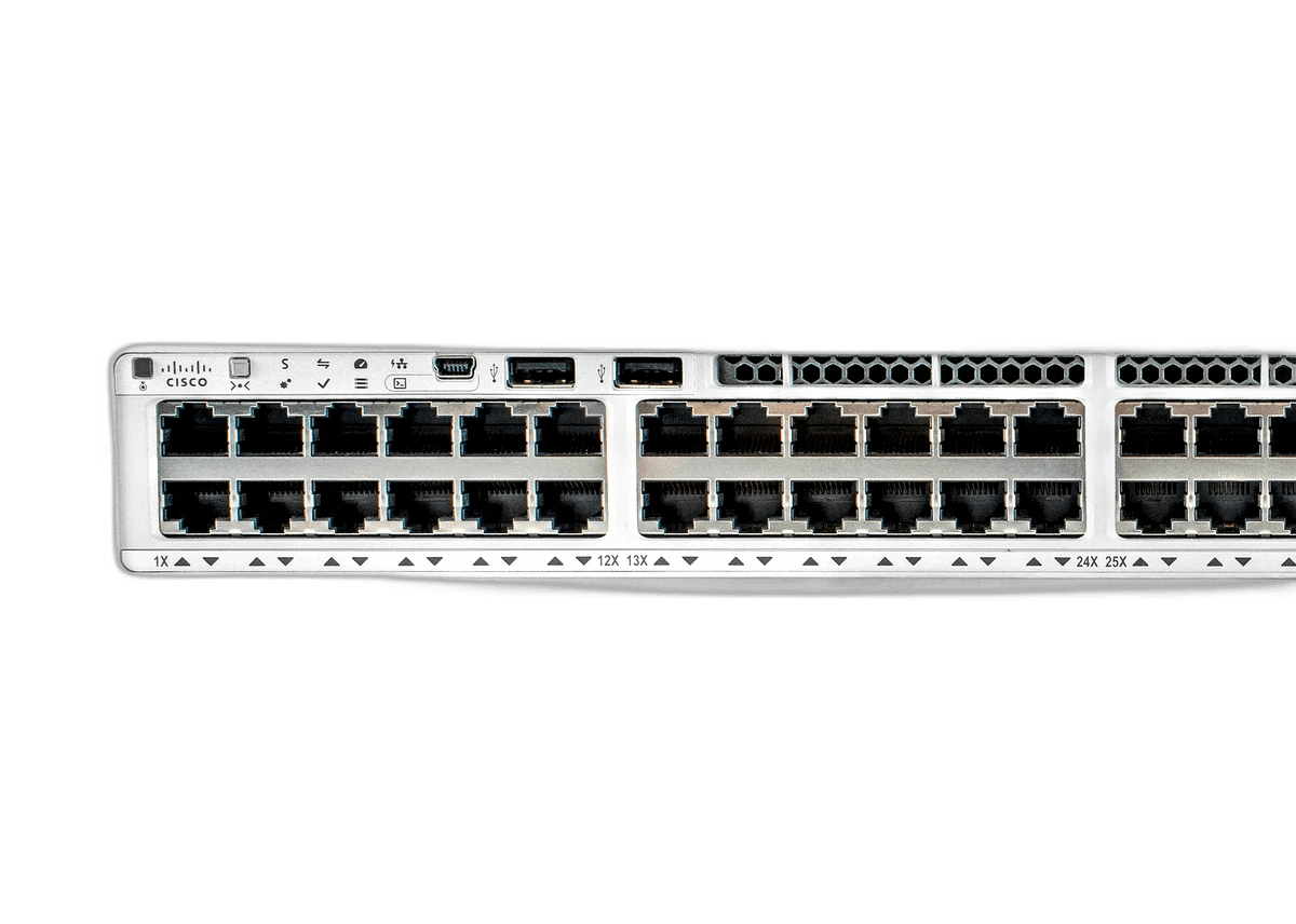 Cisco Catalyst 9200L 48-port PoE+ enterprise access layer managed switch front view