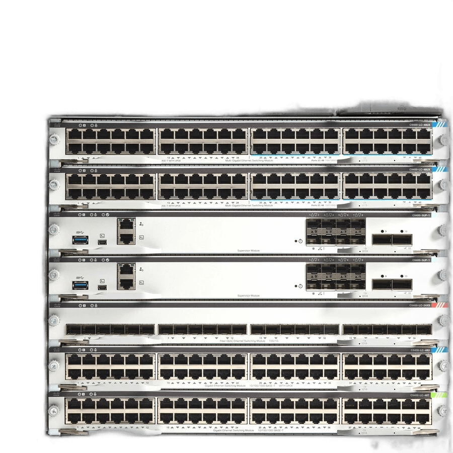 Cisco Catalyst 9400 Series modular campus distribution switch chassis front view