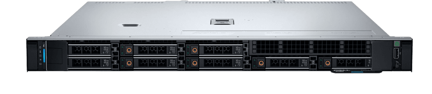 Dell PowerEdge R360 1U single-socket rack server front and side view