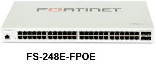 Fortinet FortiSwitch 248E-POE 48-port PoE+ enterprise managed switch front view