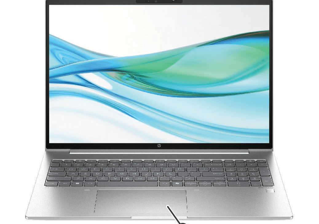 HP ProBook 460 16 inch G11 business laptop in Pike Silver, open front view