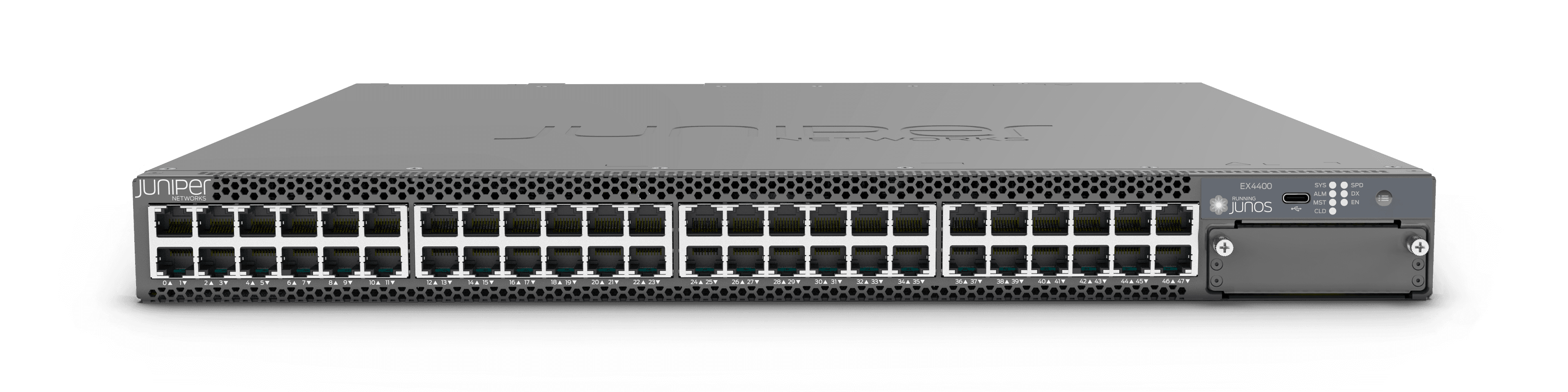 Juniper EX4650 25GbE data centre switch front panel transparent background