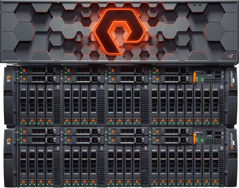 Pure Storage FlashArray C R5 capacity-optimised all-flash storage array front view
