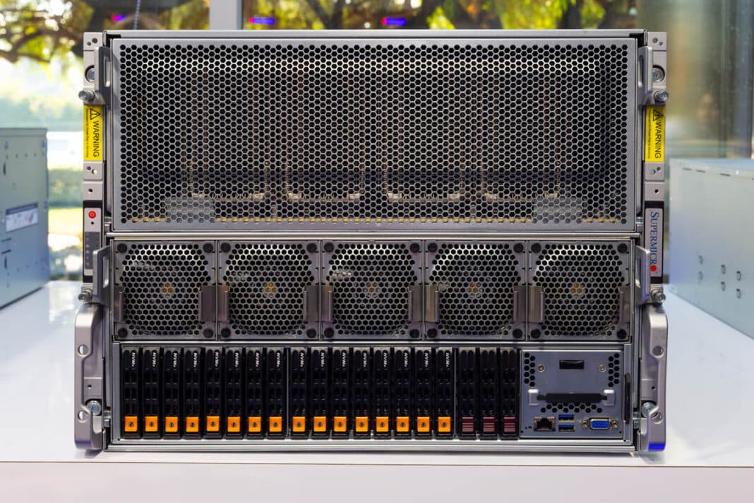 Supermicro SYS-821GE-TNHR 8U NVIDIA HGX H100 H200 GPU server front view