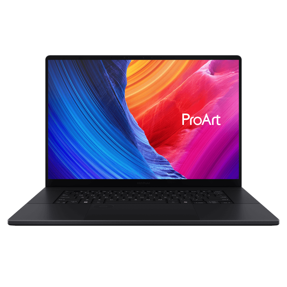 ASUS ProArt P16 H7606 16-inch creator workstation laptop in Nano Black, open front view