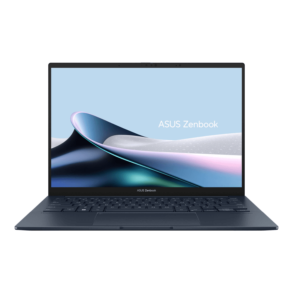 ASUS Zenbook 14 OLED UX3405 ultraportable laptop in Ponder Blue, open front view