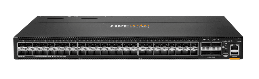 HPE Aruba Networking CX 8100 campus aggregation and top-of-rack switch, front view