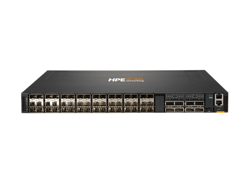 HPE Aruba Networking CX 8325 100GbE campus-core and top-of-rack switch, front view