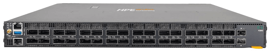 HPE Aruba Networking CX 9300 400GbE data centre leaf-spine switch, front view