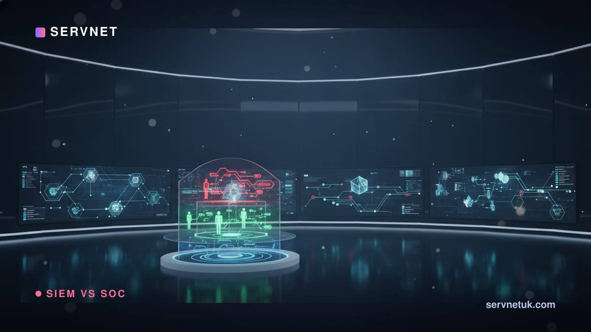 SIEM vs SOC vs MDR Explained: 2026 UK Cyber Defence