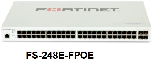 Fortinet FortiSwitch 248E-POE 48-port PoE+ enterprise managed switch front view