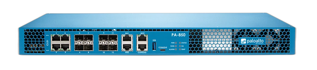 Palo Alto Networks PA-850 1U rack-mounted NGFW appliance front view